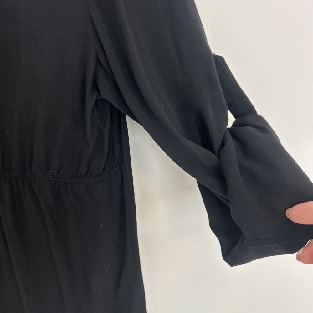 Spence Black Women's Medium Long Sleeve Button Down Lightweight Blouse - Picture 11 of 11